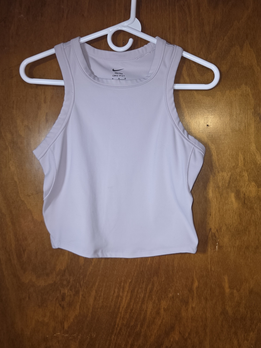 Nike One Dri-FIT High Neck Cropped Tank Top Light Purple Lavender Medium